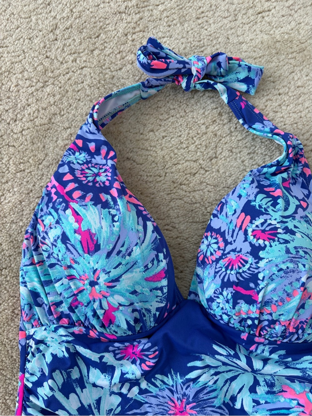 Lilly Pulitzer Top Size 4 Bottom Size 6 Twilight Blue Tankini Two Piece Swimsuit - Picture 3 of 9